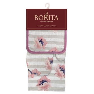 Набор кухонный Bonita, полотенце+рукавица+прихватка Маки